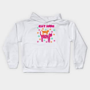 Cute colorful cat mom Kids Hoodie